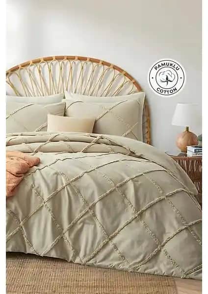 Evlen Home Collection Pamuklu Aimar Yatak Örtüsü Takımı: Şık ve Dayanıklı Çift Kişilik Yatak Dekoru