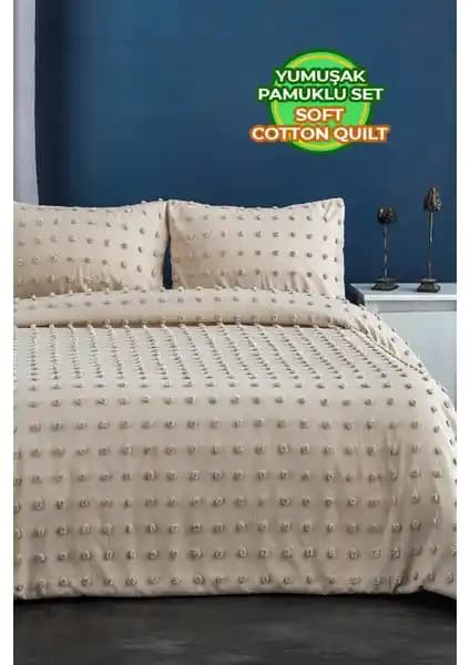 Evlen Home Collection Pamuklu Emmy Yatak Örtüsü Seti: Şık ve Konforlu Yatak Odası Dekorasyonu