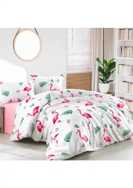 Evmisya Flamingo Çift Kişilik Nevresim Seti: Modern, Dayanıklı ve Şık Yatak Odası Dekoru