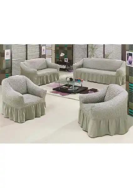 Evory Home Bürümcük Standart Koltuk Örtüsü Takımı Gri Estetik ve Fonksiyonellik Birlikteliği
