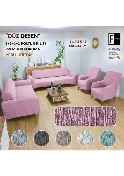 Faiend Jakarlı Düz Desen Esnek Kanepe Kılıfı: Modern ve Dayanıklı Koruma Çözümü