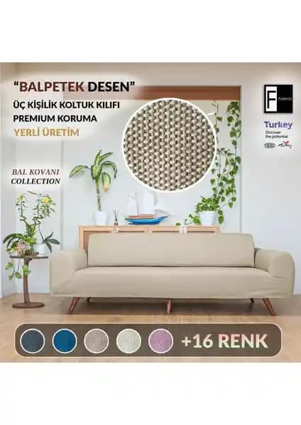 Faiend Likrali Esnek 3 Kişilik Koltuk Kılıfı Modern Tasarım ve Kolay Kullanım