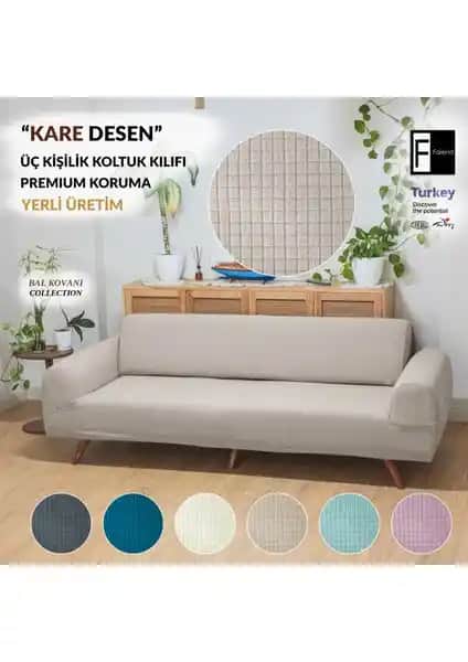 Faiend Vizon Likrali Esnek 3 Kişilik Koltuk Örtüsü Modern ve Koruyucu Tasarım