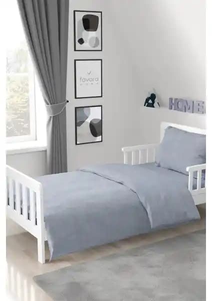 Favora Gold Ranforce Fermuarlı Tek Kişilik Nevresim Takımı Gri Modern ve Şık Tasarım