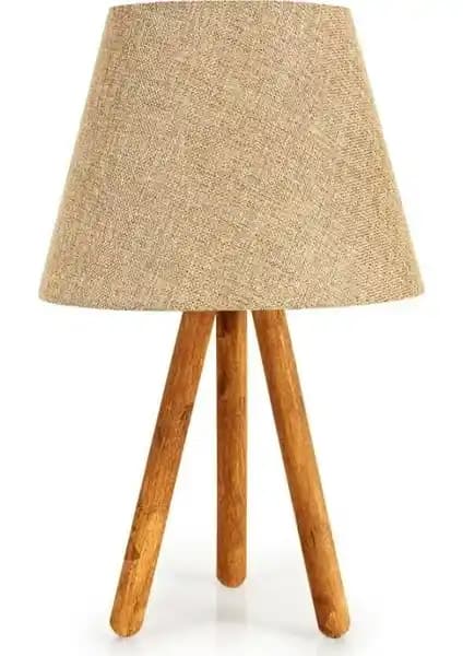 Festinhouse Luce Üç Ayaklı Ahşap Abajur: Modern ve Şık Dekoratif Aydınlatma Seçeneği