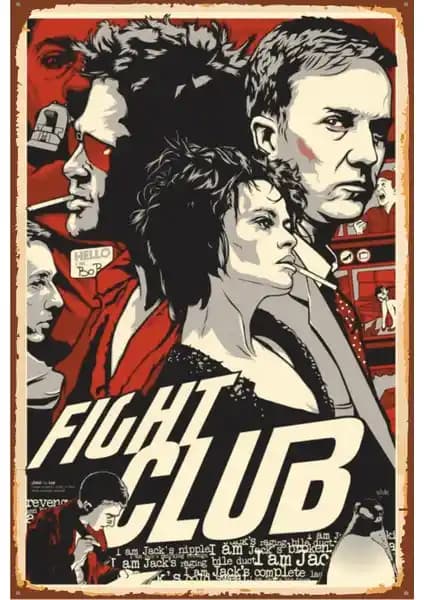 Fight Club Temalı Ahşap Poster Dekorasyon İçin Şık ve Dayanıklı Seçenekler