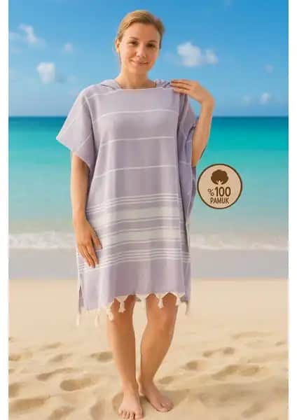 Formeya %100 Pamuklu Yetişkin Peştemal Panço Lila Renk ile Konfor ve Şıklık Sunar
