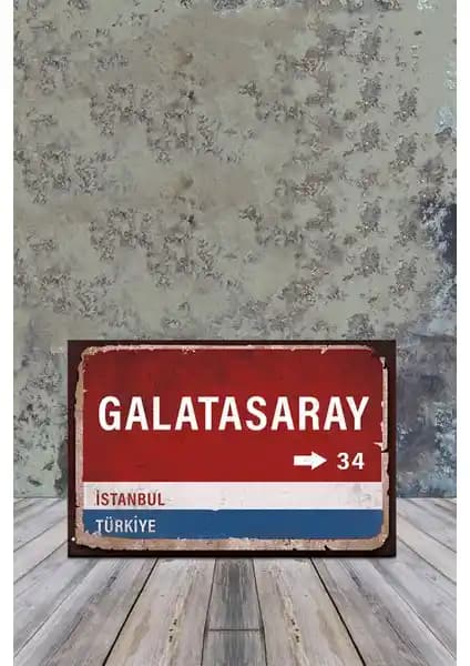 Galatasaray Sokağı Temalı Ahşap Poster Dekoratif ve Kişiselleştirilebilir Tasarım