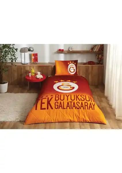 Galatasaray Temalı 4 Yılzlı Tek Kişilik Yatak Örtüsü Yatak Odasında Takım Ruhu Yansıtın