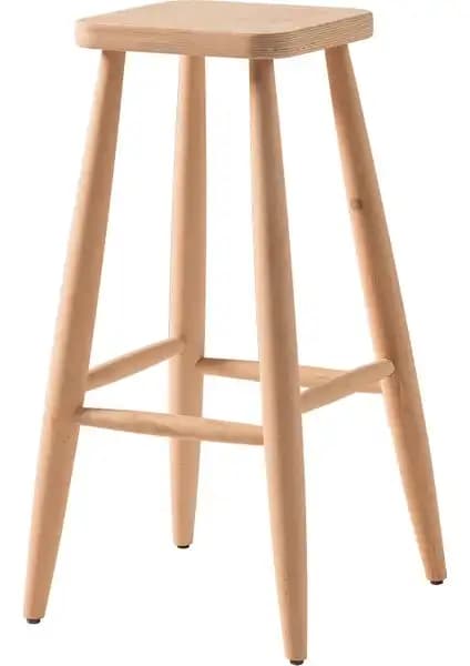 Geppetto Ahşap Yüksek Kare Bar Tabure Sandalye: Modern ve Dayanıklı Tasarım Özellikleri