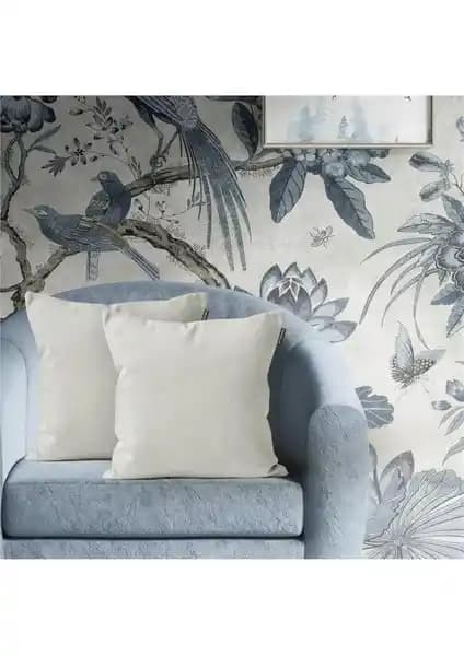 Goccia 2'li Kadife Dokulu Kırlent Kılıfı Açık Krem Estetik ve Dayanıklı Tasarım