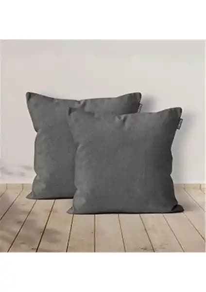 Goccia Kadife Dokulu 2'li Kırlent Kılıfı Gri - Şık ve Dayanıklı Dekoratif Ürün