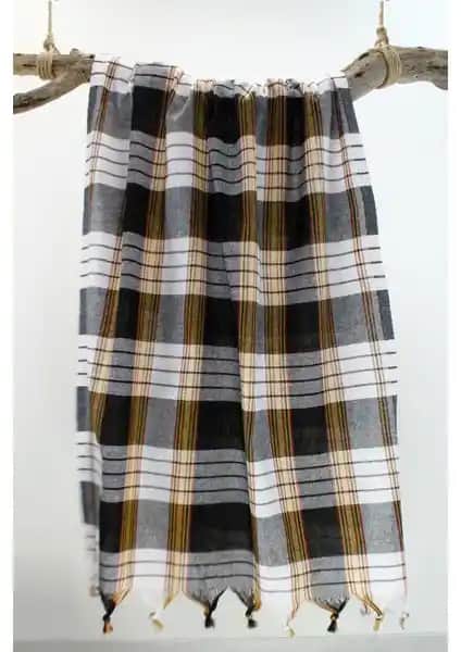 GOLDRİSE Bedinn Peştemal Klasik Siyah: Modern ve Şık Pamuklu Hamam Peştemali