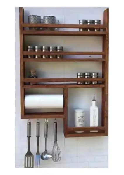Gudywood Ahşap Mutfak Terek Baharatlık ve Havluluk: Modern Tasarım ve Fonksiyonellik