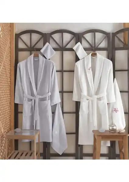 Güvenal 'Pamuxu' 8 Parça Pamuklu Bornoz Seti: Yüksek Kalite ve Konfor İle Ev Dekorunuza Uyum Sağlar