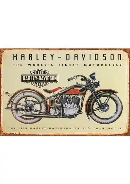 Harley Davidson Retro Vintage Ahşap Poster Dekorasyon İçin Şık ve Dayanıklı Seçenek