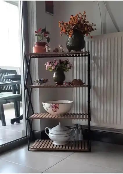 Hatti Tasarım Çok Amaçlı Organizer Raf Sistemi Metal ve Ahşap Tasarımıyla Pratik Kullanım