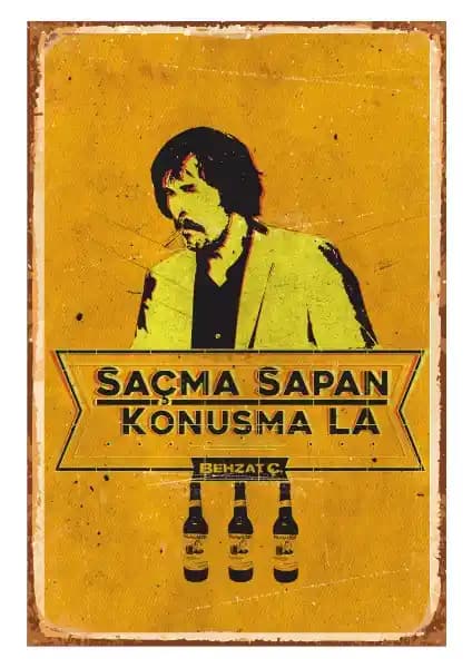 Hayat Poster Behzat Ç Retro Vintage Ahşap Poster 20x30 cm Duvar Dekorasyonu