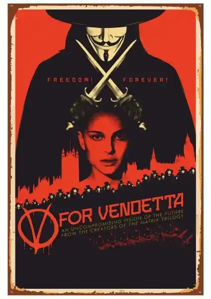 Hayat Poster For Vendetta Retro Vintage Ahşap Duvar Posteri Dekorasyon İçin Uygun