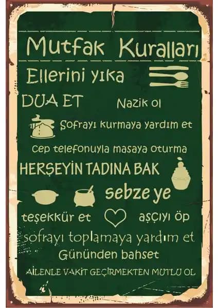 Hayat Poster Murfak Kuralları Tablosu: Retro ve Vintage Tarzda Şık Duvar Dekoru