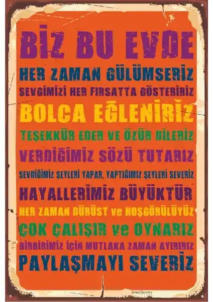 Hayat Poster Mutlu Aile Tablosu Retro ve Vintage Tarzıyla Sıcaklık Katıyor