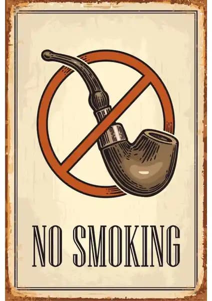 Hayat Poster No Smoking Retro Vintage Ahşap Poster ile Estetik ve Anlam Dolu Dekorasyon Çözümü