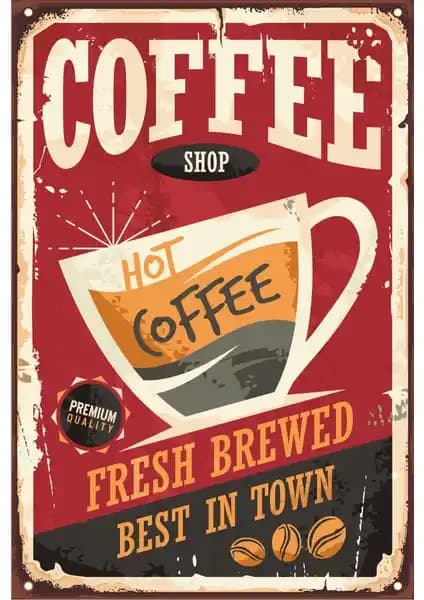 Hayat Poster Sıcak Kahve Retro Vintage Ahşap Poster Dekoratif Duvar Süsü 20x30 cm