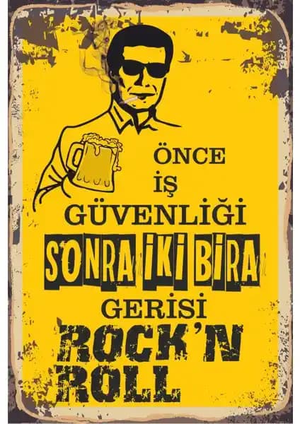 Hayat ve İş Güvenliği Mesajlı Retro Vintage Ahşap Poster 20x30 cm Dekoratif Özgün Tasarım