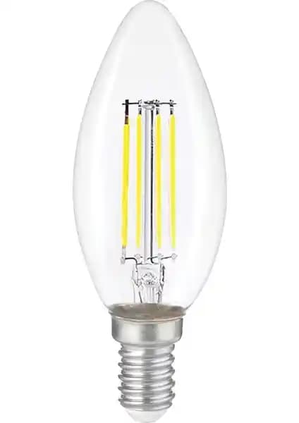 Heka E14 LED Rustik Ampul C35 Şeffaf 6W 6500K Beyaz Işık ile Modern Aydınlatma Çözümü