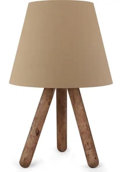 Hepsi Home Pratik Ahşap Üç Ayaklı Abajur Modern ve Dayanıklı Tasarım