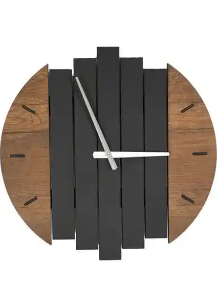 Hobimax Dekoratif Büyük Ahşap Duvar Saati Modern ve Şık Tasarım Özellikleri