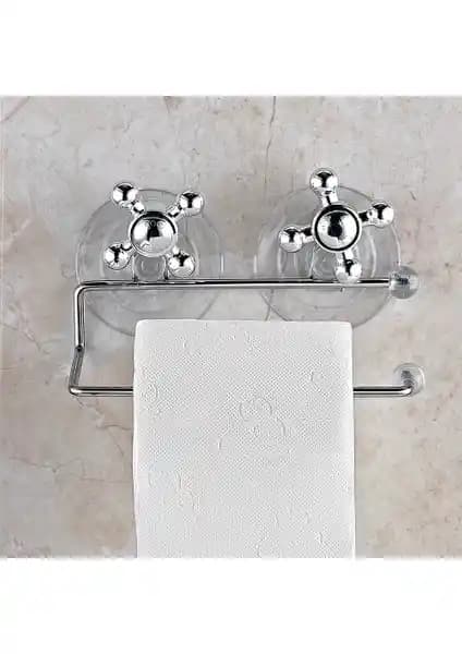 Homedecom Vantuzlu Krom WC Kağıtlık Modern ve Şık Tasarım ile Kolay Montaj