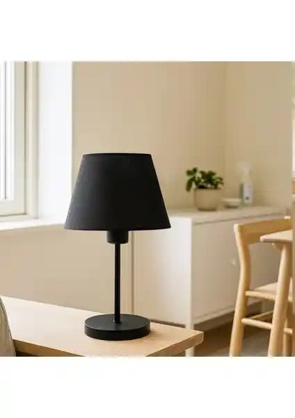 Homing Kumaş Başlık Siyah Gövde Abajur: Modern ve Şık İç Mekan Aydınlatma Çözümü