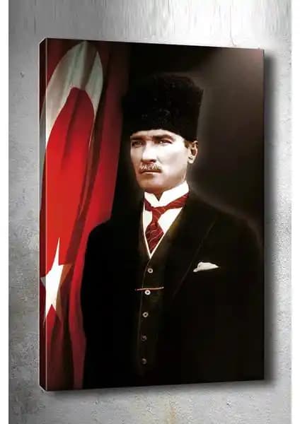 İdora Mustafa Kemal Atatürk Kanvas Tablo Modern ve Minimalist Dekorasyon İçin Uygun