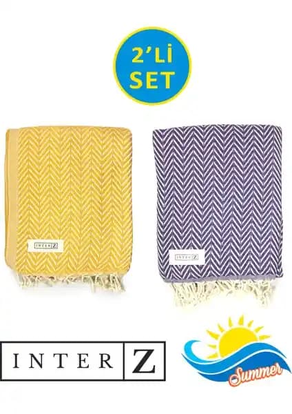 INTER Z 2'li Peştemal Plaj Havlusu Seti Konfor ve Şıklık Sunan Çok Amaçlı Ürün