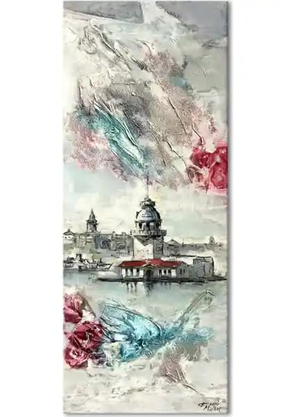 İstanbul Kız Kulesi Temalı Kanvas Tablo Modern Dekorasyon İçin Uygun Bir Sanat Eseri