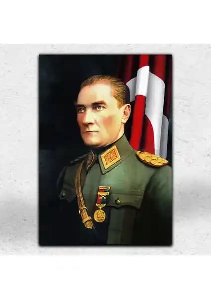 İyi Olsun Atatürk Portresi Askeri Üniformalı Kanvas Tablo - Şık ve Anlamlı Dekorasyon Parçası