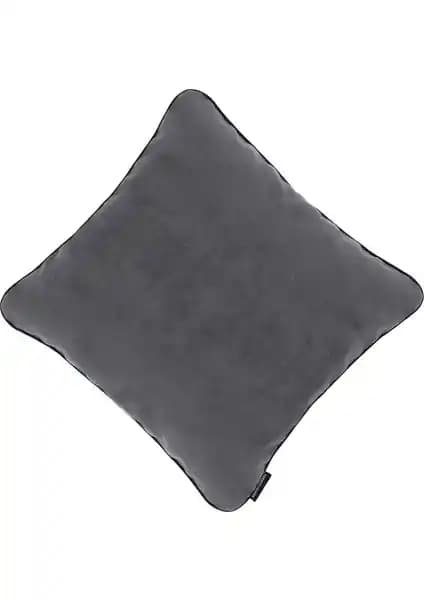 Ju Yaratıcı Tasarım Biyeli Kırlent Yastık Kılıfı Antrasit 44x44 Modern Ev Dekorasyonu İçin