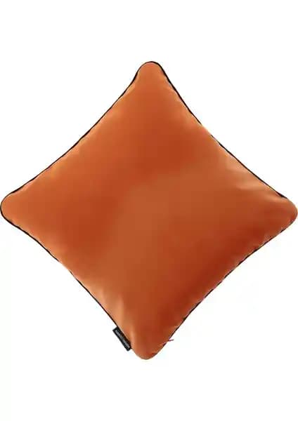 Ju Yaratıcı Tasarım Biyeli Kırlent Yastık Kılıfı Turuncu 44x44 - Modern ve Şık Ev Dekorasyonu İçin
