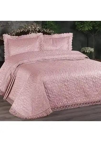 Kadınca Dükkan Elif Güpürlü Çift Kişilik Yatak Örtüsü Takımı 250x260 cm ve Yastık Kılıfı