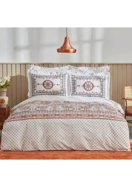 Karaca Home Aprika Pamuk Çift Kişilik Nevresim Takımı Kiremit Rengi Şıklık ve Konfor Sunar