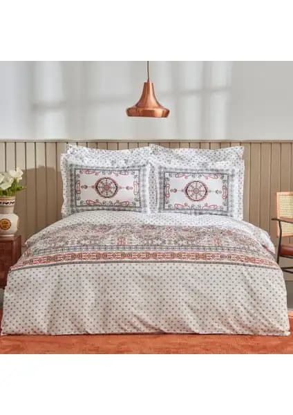 Karaca Home Aprika Pamuk Çift Kişilik Nevresim Takımı Kiremit Rengi Şıklık ve Konfor Sunar