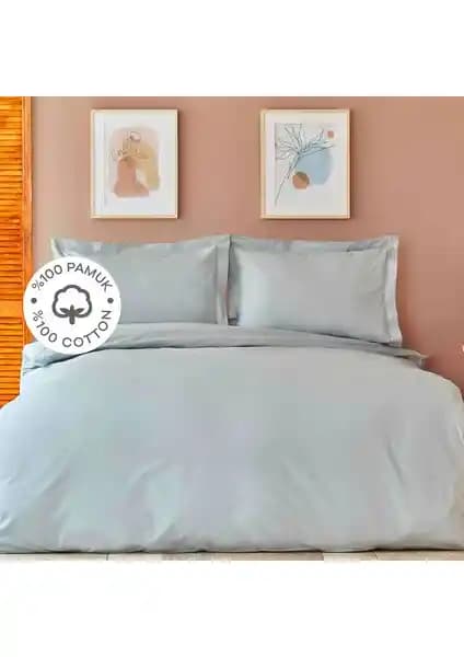 Karaca Home Back To Basic Mavi %100 Pamuk Çift Kişilik Nevresim Takımı Yatak Odası İçin Şık ve Konforlu Seçenek