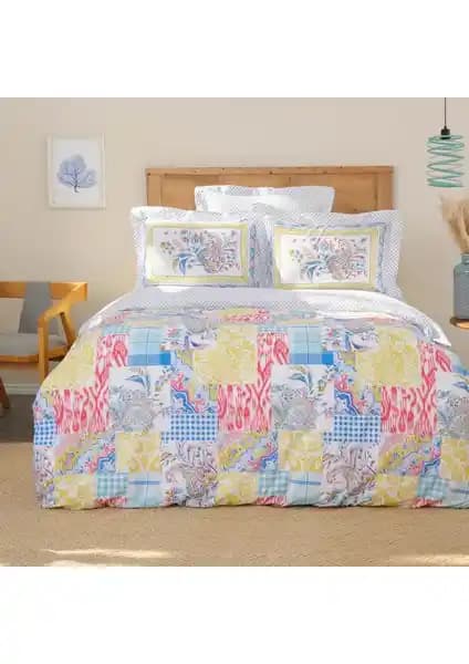 Karaca Home Dallias Sarı Pamuk Çift Kişilik Nevresim Takımı Yatak Odası Dekorasyonu İçin