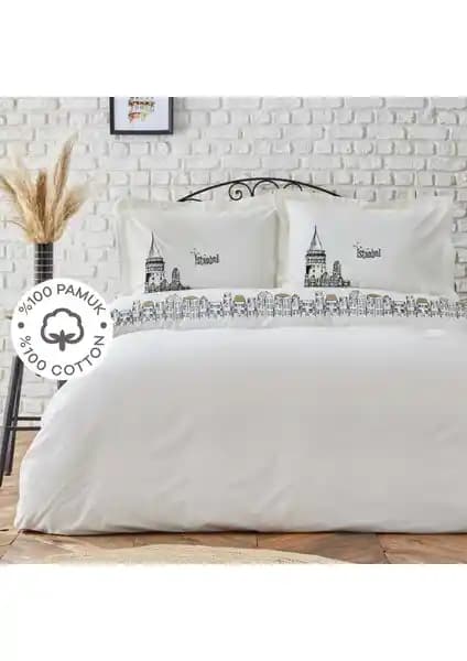 Karaca Home Galata Siyah Nakışlı Çift Kişilik Nevresim Takımı – Şık ve Dayanıklı Tasarım