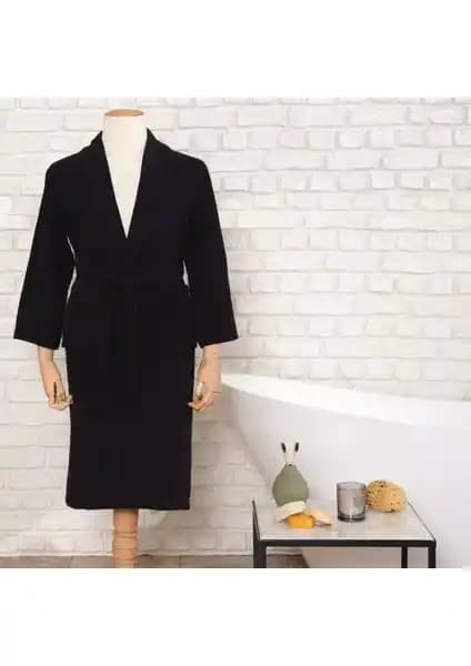 Karaca Home Günlük Siyah Erkek Bornoz %100 Pamuk Konfor ve Şıklık Sunar