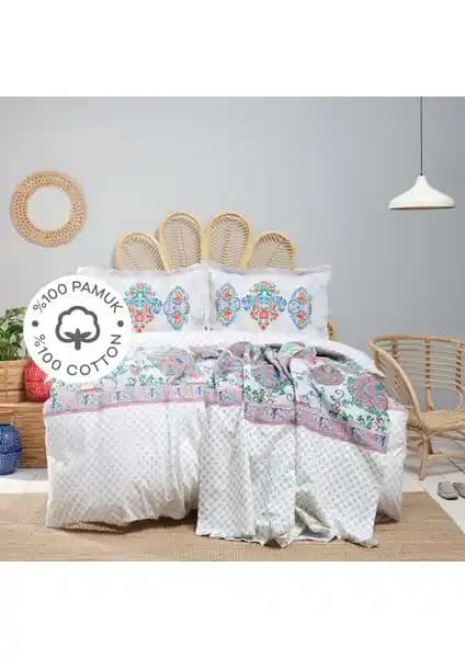 Karaca Home Morela Mavi %100 Pamuk Çift Kişilik Nevresim Takımı ve Özellikleri