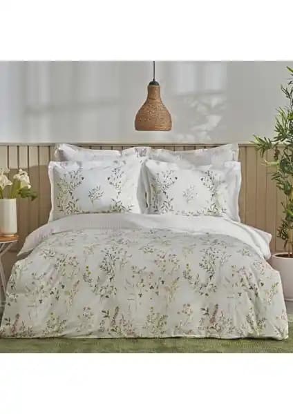 Karaca Home Sera %100 Pamuk Çift Kişilik Nevresim Takımı Yeşil, Şık ve Konforlu Yatak Odası Takımı
