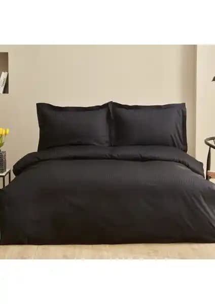 Karaca Home Uniq %100 Pamuk Saten Çift Kişilik Nevresim Takımı Siyah