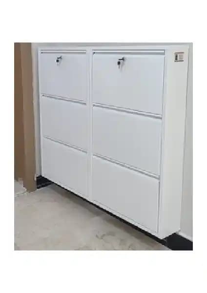 Kaser 3+3 Kilitli Metal Ayakkabılık Modern ve Dayanıklı Depolama Çözümü